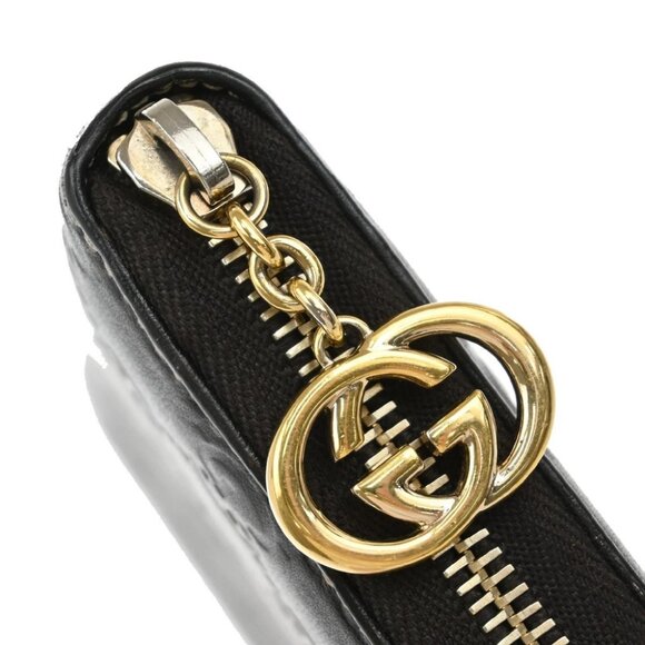 GUCCI Logo Guccissima GG Pattern Long Zipper Wallet Leather Brown 67EF918 - Picture 11 of 13